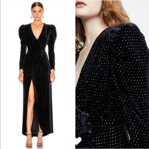 Retrofete Agnes Dress Black Velvet in XS - NWT